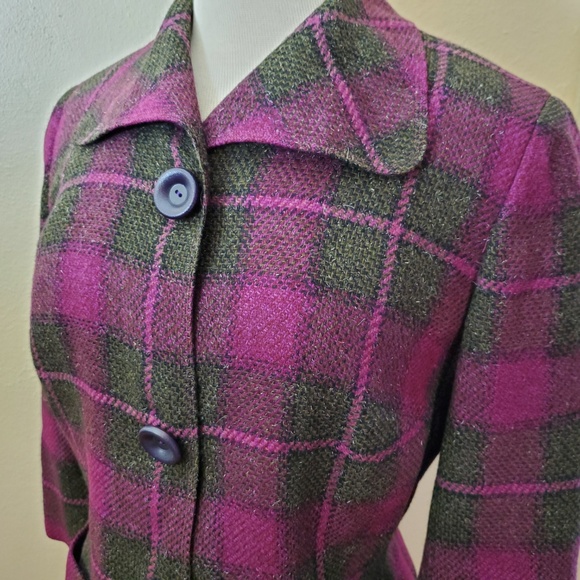 Thalhimer's Vintage Purple Plaid Blazer Jacket - Picture 4 of 8